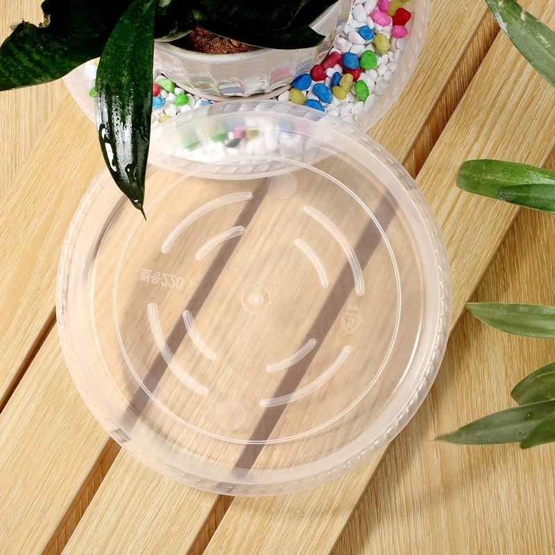 SupKing Large Plant Saucers Drip Tray 2 Pack 14 Inch Heavy Sturdy Plastic Flower Pot Saucers for Indoor,Clear Plastic Planter Water Tray for Plant Pots Liners (14''-Clear) - Image 3